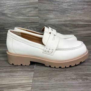 AQUA Cream Derby Platform Penny Loafers Women's Shoes Size 7.5